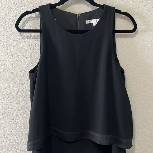 TRINA TURK Alaina Sleeveless Popover Dress, Black, Size 6 - Picture 3 of 11